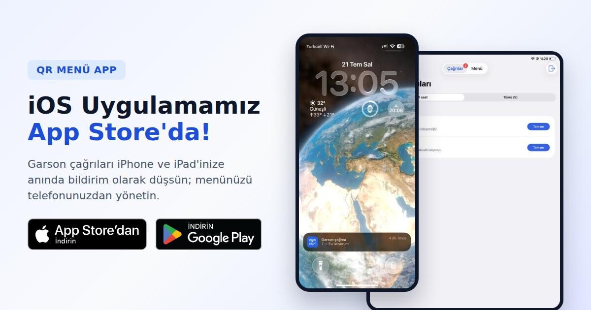 QRMenuLink Staff Now on the App Store: Waiter Calls & Menus on iPhone and iPad